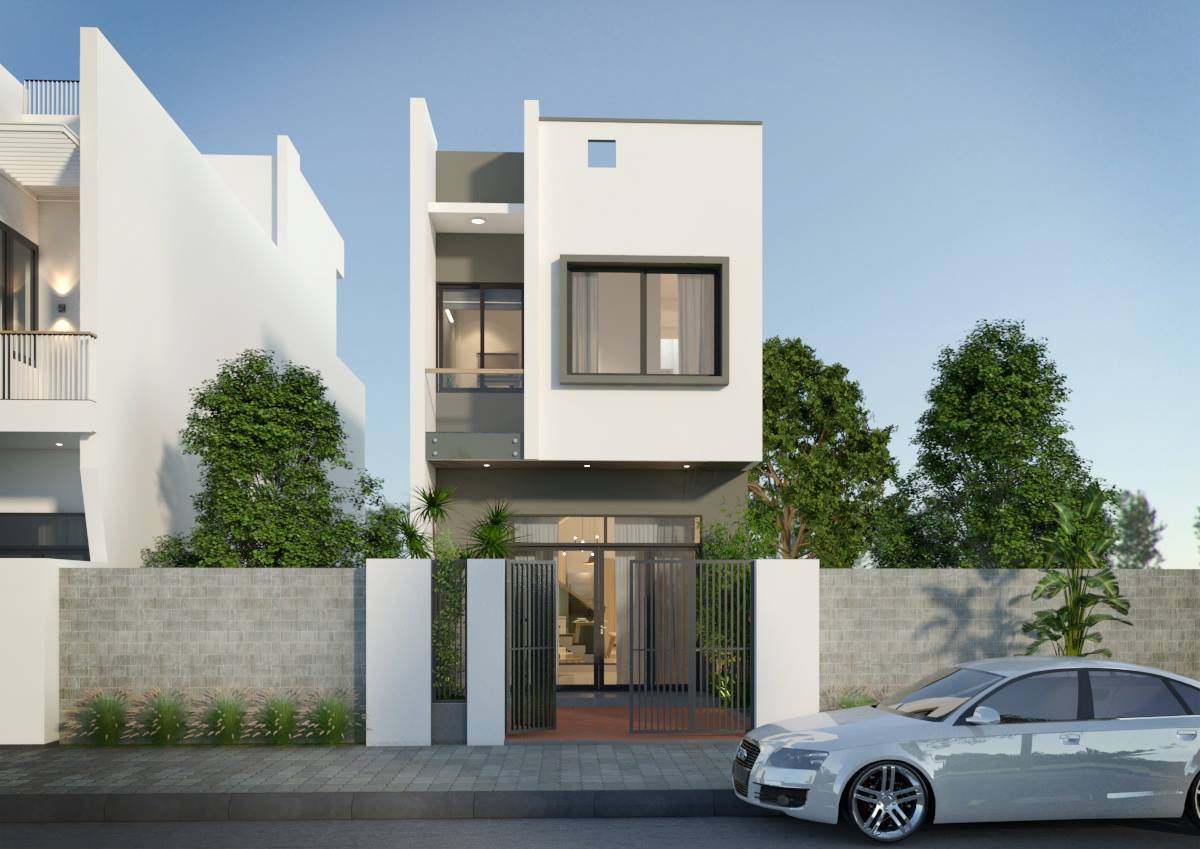mẫu nhà phố 2 tầng hiện đại
