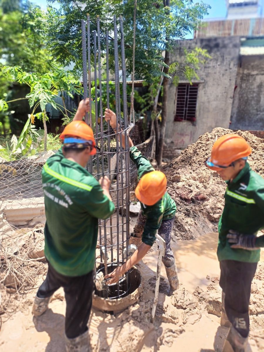 quy trình thi công cọc khoan nhồi - hạ lồng thép