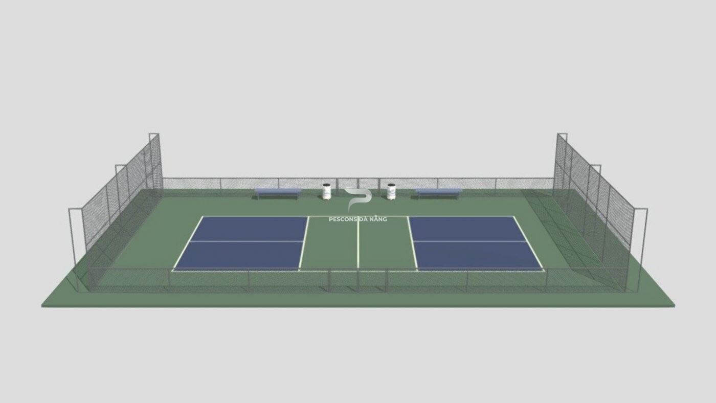 thiết kế sân pickleball ngoài trời