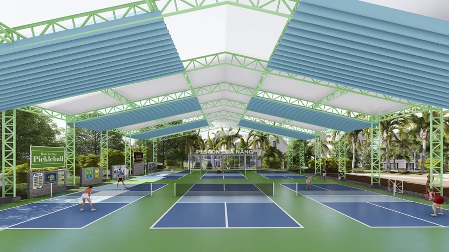 thiết kế sân pickleball trong nhà